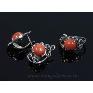 Кольцо и серьги с авантюрином (имитация)