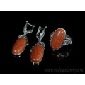 Кольцо и серьги с авантюрином (имитация)
