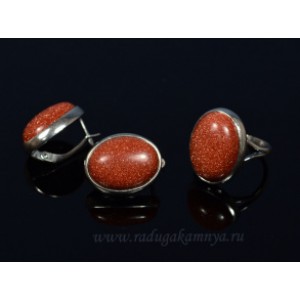 Кольцо и серьги с авантюрином (имитация) Кольцо и серьги с авантюрином (имитация)