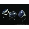 Кольцо и серьги с авантюрином синим (имитация)