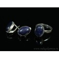 Кольцо и серьги с авантюрином синим (имитация)