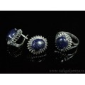 Кольцо и серьги с авантюрином синим (имитация)