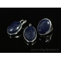 Кольцо и серьги с авантюрином синим (имитация)