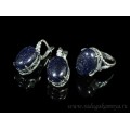 Кольцо и серьги с авантюрином синим (имитация)
