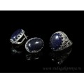 Кольцо и серьги с авантюрином синим (имитация)