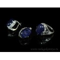 Кольцо и серьги с авантюрином синим (имитация)
