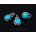 Кольцо и серьги бирюза ( (имитация) )