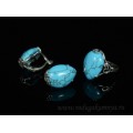 Кольцо и серьги бирюза ( (имитация) )
