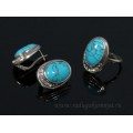 Кольцо и серьги бирюза (имитация)