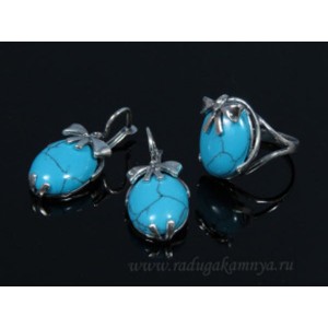 Кольцо и серьги бирюза (имитация) Кольцо и серьги бирюза (имитация)