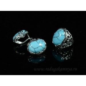 Кольцо и серьги бирюза (имитация) Кольцо и серьги бирюза (имитация)