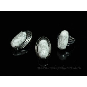 Кольцо и серьги кахолонг