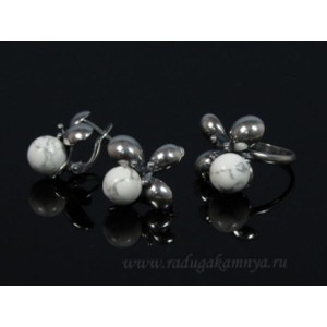 Кольцо и серьги кахолонг