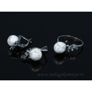 Кольцо и серьги кахолонг