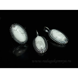 Кольцо и серьги кахолонг