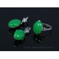 Кольцо и серьги кварц (имитация хризопраза) Кольцо и серьги кварц (имитация хризопраза)