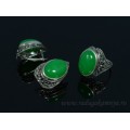 Кольцо и серьги кварц (имитация хризопраза) Кольцо и серьги кварц (имитация хризопраза)
