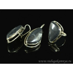 Кольцо и серьги халькопирит грация