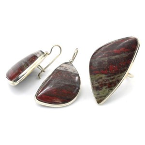 Кольцо и серьги с яшмой " Грация "