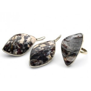 Кольцо и серьги с яшмой " Грация "