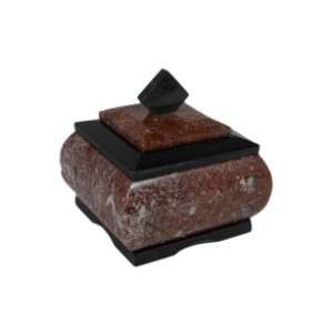 Шкатулка из змеевика и креноида мономах малый, 75*75*70мм.