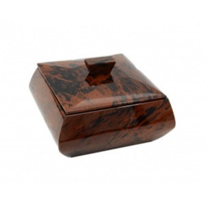 Шкатулка из обсидиана квадратная 115*115*75мм