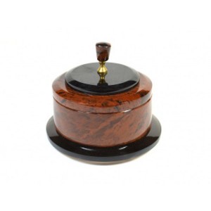 Шкатулка из обсидиана круглая 95*95*75мм