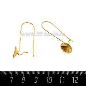 Швензы Крючки с чашечкой для приклеивания 10,5 мм, нержавеющая сталь (Stainless steel), размер 33 мм, цвет золото, 1 пара