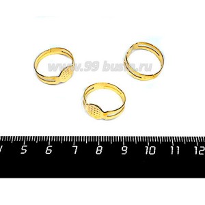 Основа для кольца с площадкой цвет золото 3 штуки/упаковка