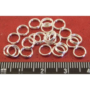 Колечки металлические двойная крутка 6 мм Светлое серебро 70 штук/упаковка