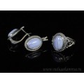 Кольцо и серьги с голубым агатом (имитация) ( сапфирин )
