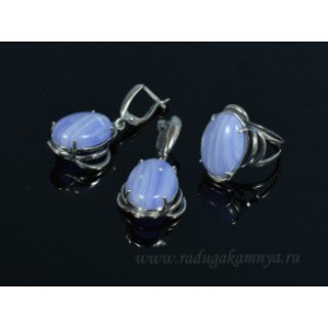 Кольцо и серьги с голубым агатом (имитация) ( сапфирин ) Кольцо и серьги с голубым агатом (имитация) ( сапфирин )