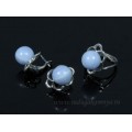 Кольцо и серьги с голубым агатом (имитация) ( сапфирин )