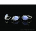 Кольцо и серьги с голубым агатом (имитация) ( сапфирин )