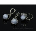 Кольцо и серьги с голубым агатом (имитация) ( сапфирин )