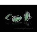 Кольцо и серьги с кварцем (имитация нефрита)