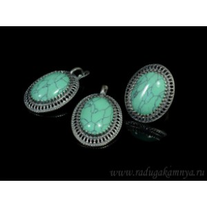 Кольцо и серьги с бирюзой ( (имитация) )