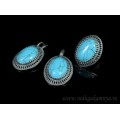 Кольцо и серьги с бирюзой ( (имитация) )