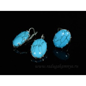 Кольцо и серьги с бирюзой ( (имитация) ) Кольцо и серьги с бирюзой ( (имитация) )