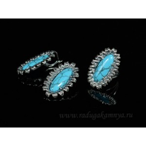 Кольцо и серьги с бирюзой ( (имитация) )