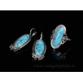 Кольцо и серьги с бирюзой ( (имитация) )