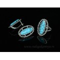 Кольцо и серьги с бирюзой ( (имитация) )