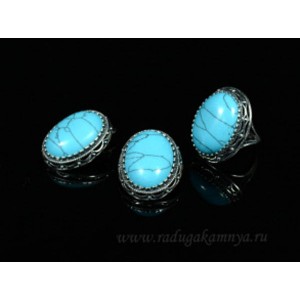 Кольцо и серьги с бирюзой ( (имитация) ) Кольцо и серьги с бирюзой ( (имитация) )