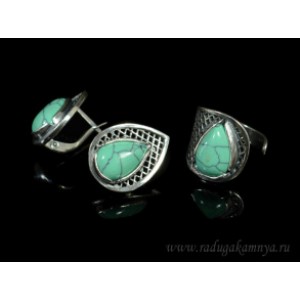 Кольцо и серьги с бирюзой ( (имитация) ).
