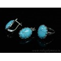 Кольцо и серьги с бирюзой (имитация)