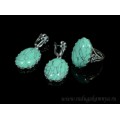 Кольцо и серьги с бирюзой (имитация)