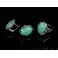 Кольцо и серьги с бирюзой (имитация)