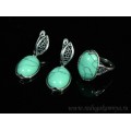 Кольцо и серьги с бирюзой (имитация)
