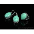 Кольцо и серьги с бирюзой (имитация) .
