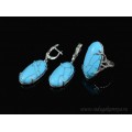 Кольцо и серьги с бирюзой (имитация)